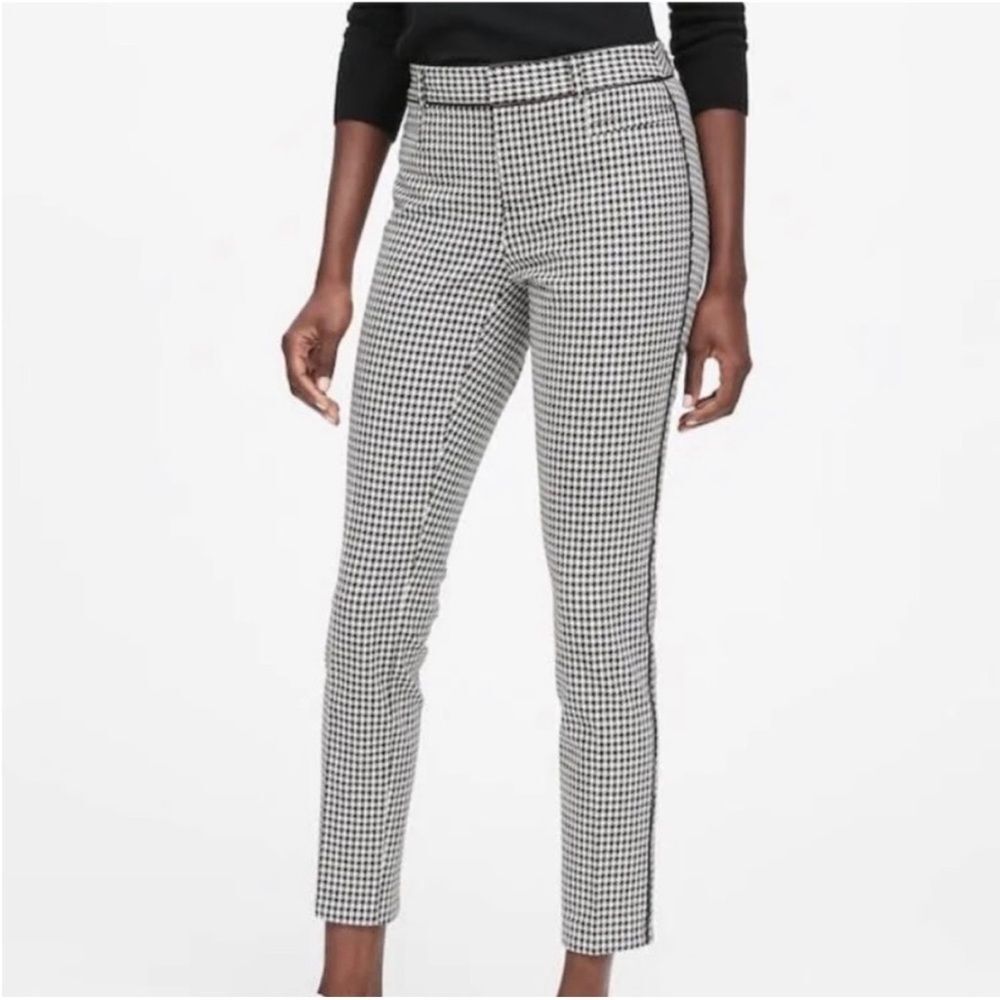 Banana Republic Women’s curvy Sloan B&W Houndstooth Pants Size 2 NWT in pkg